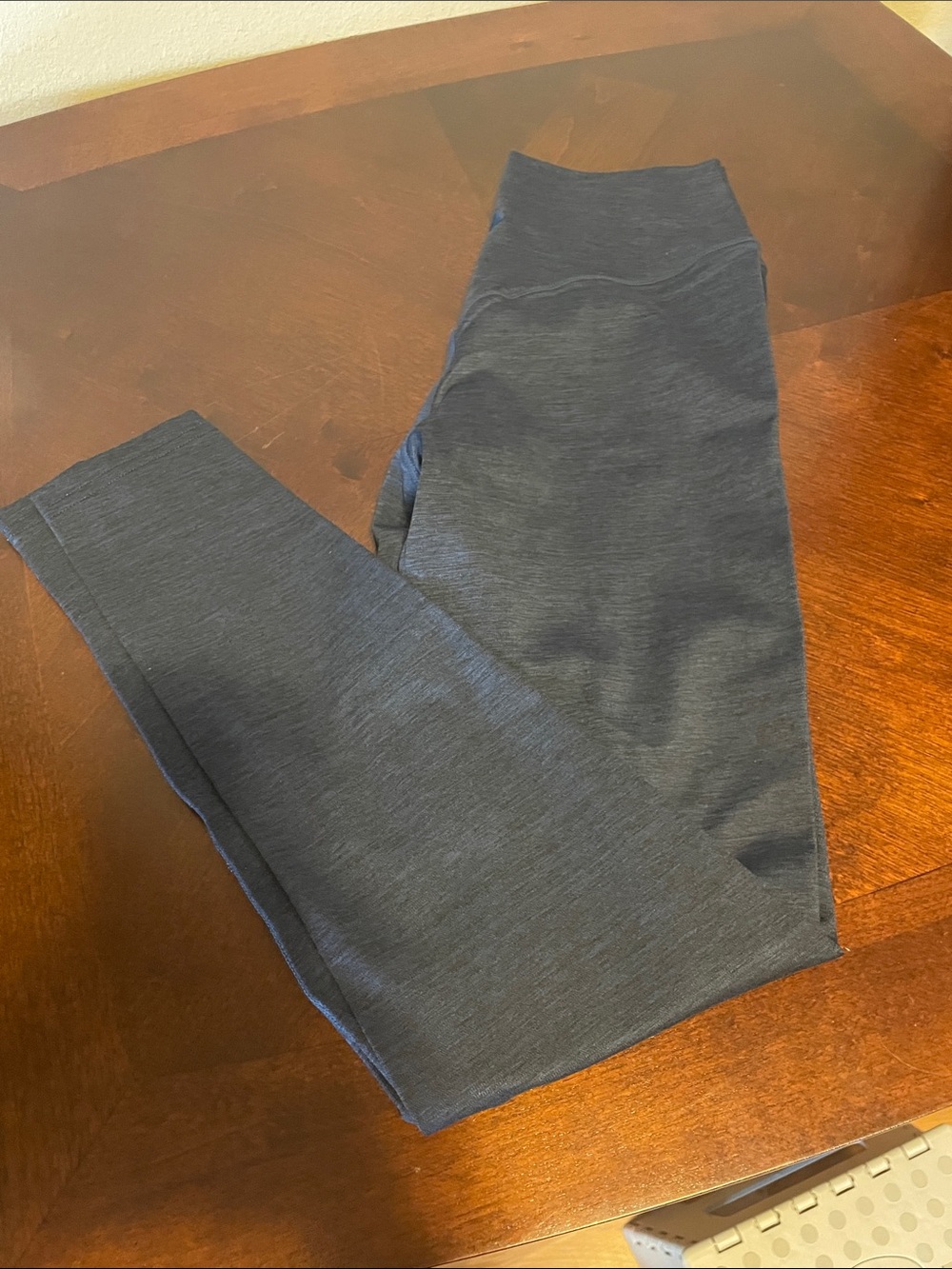 High-Waist Athletic Leggings in Dark Heathered navy